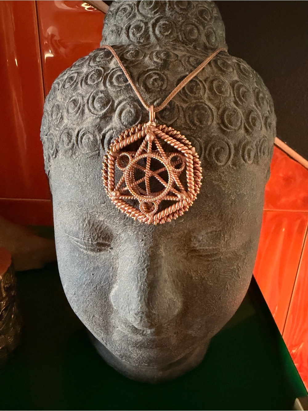 Copper Tensor Ring Generator Pendant Metatron Cube Charm Necklace Jewelry